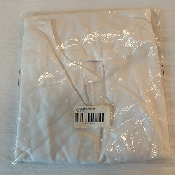 BOSTON PROPER, BRAND NEW in bag, Size L, Scoop Neck 3/4 Sleeve White Knit - Picture 2 of 4